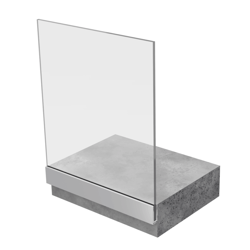 Barandilla de cristal con perfil de aluminio elegante