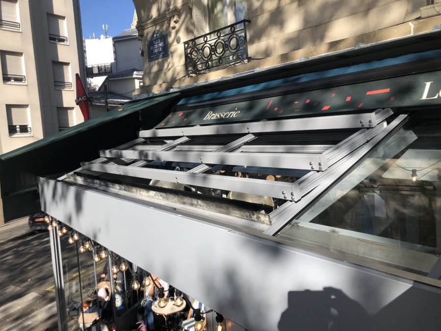 Techo móvil de cristal para un restaurante en San Sebastián de los reyes Madrid