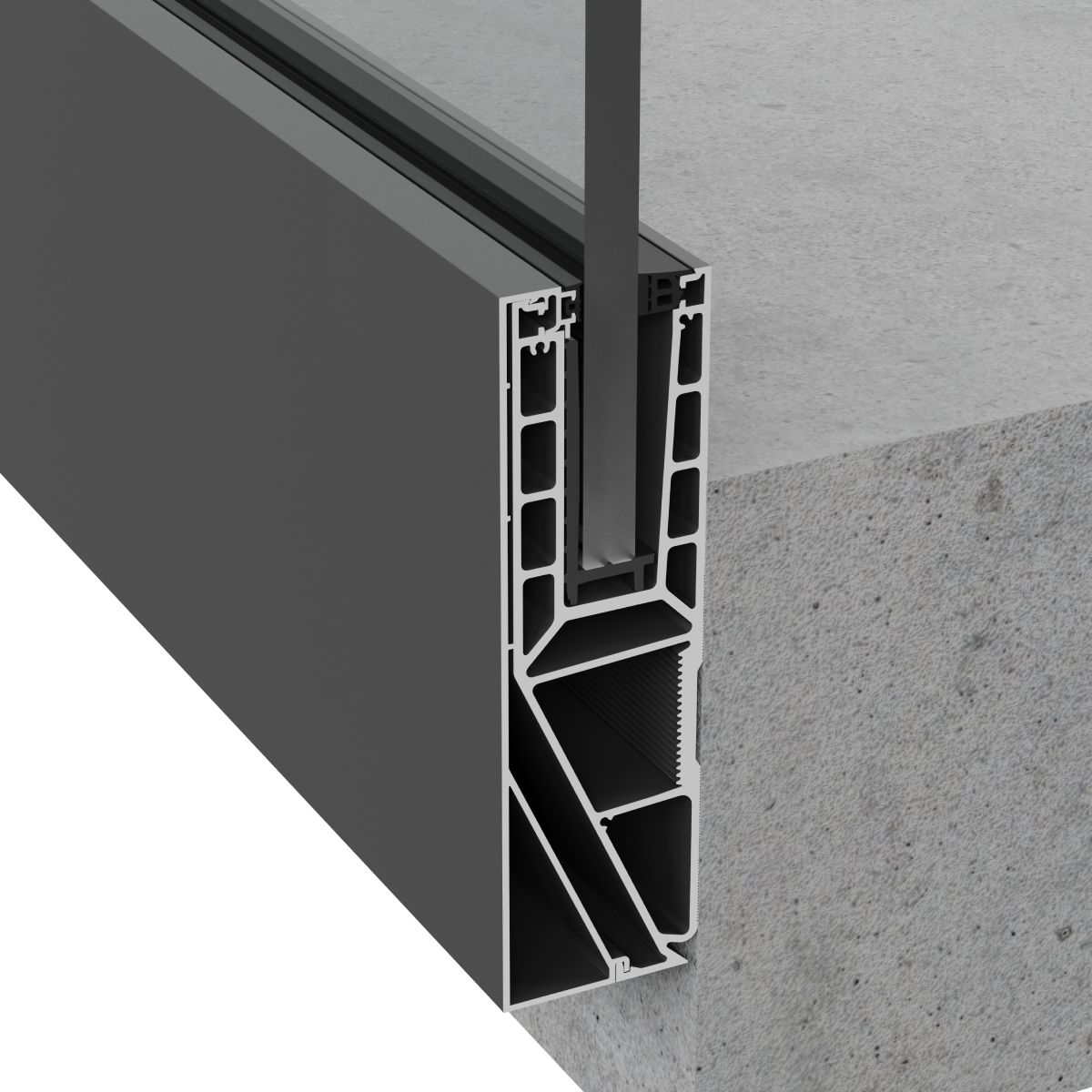 Perfil de barandilla de cristal para escaleras o terrazas Cerrarte360