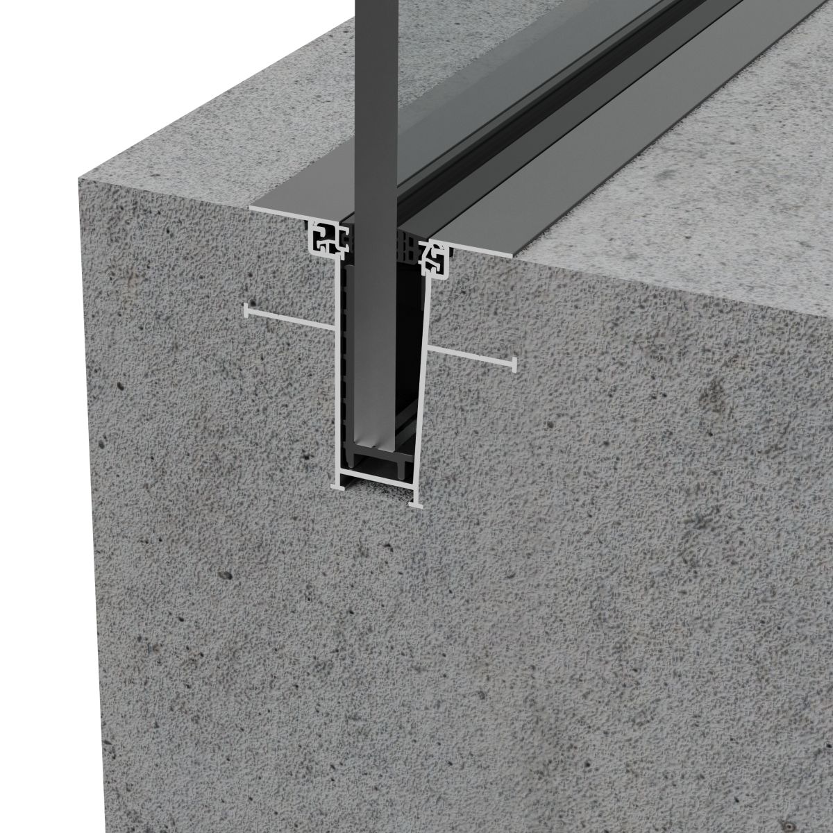 Perfil de barandilla de cristal embutido cerrarte360