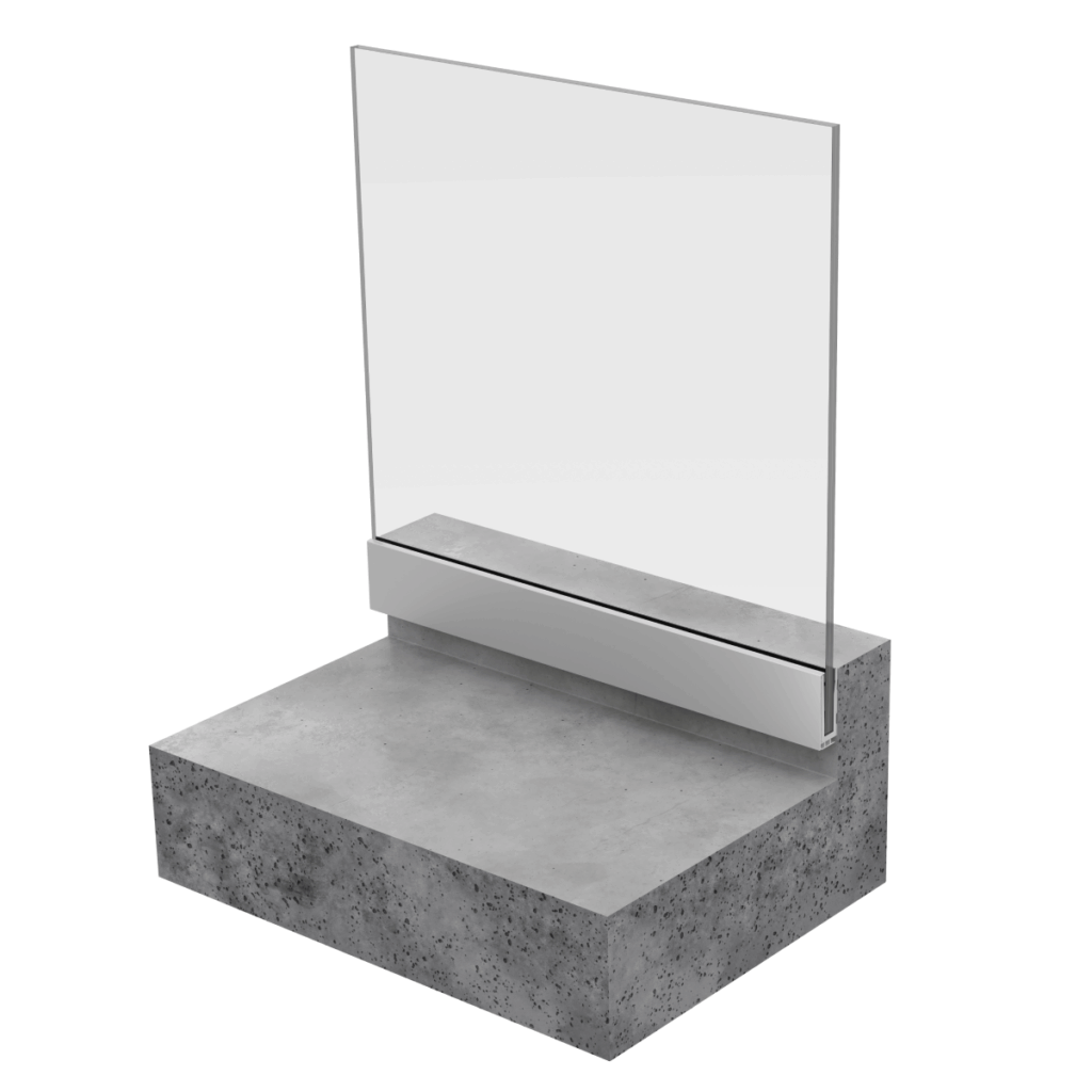 Perfil para soportar barandilla de cristal para terrazas o balcones Cerrate360